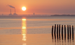 Solopgang i havnen